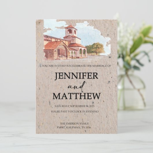 結婚式招待状とウォーターカラー会場絵画ズ 招待状 (スタンド正面)