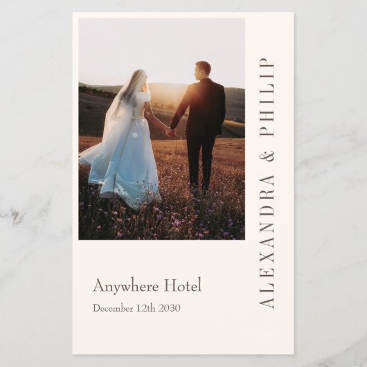 結婚式招待状とエレガントタイポグラフィ (正面)