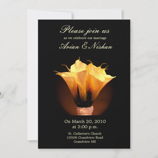 結婚式招待状とカラリリーブーケ 招待状 (正面)