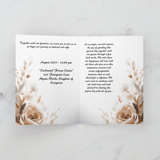 結婚式招待状とスタイルと優雅 カード (内部)