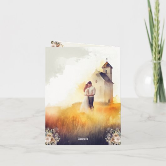 結婚式招待状とスタイルと優雅 カード (裏面)