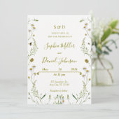 結婚式招待状とデイジー-エレガントフローラ 招待状 (スタンド正面)