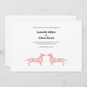 結婚式招待状とフローラダシュンドッグ 招待状 (正面/裏面)