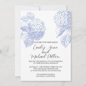 結婚式招待状とブルーアジサイ 招待状 (正面)