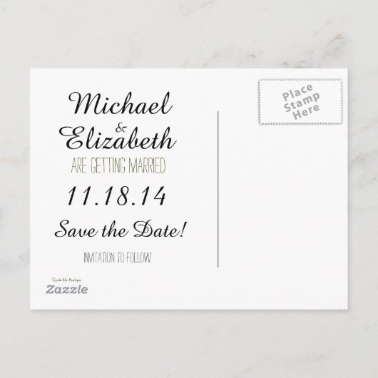 結婚式招待状とラブ引用文 案内ポストカード (裏面)