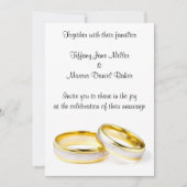 結婚式招待状とリ結婚ングのカスタム文字 招待状 (正面)