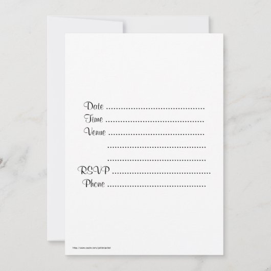 結婚式招待状とリ結婚ングのカスタム文字 招待状 (裏面)