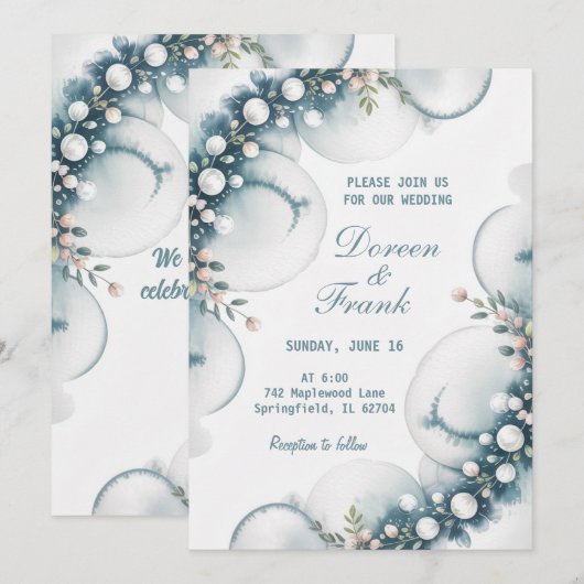 結婚式招待状と愛 招待状 (正面/裏面)