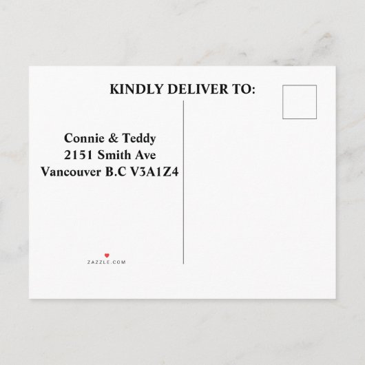 結婚式招待状と改造 インビテーションポストカード (裏面)