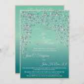 結婚式招待状と新年の紙吹雪テーマ 招待状 (正面/裏面)