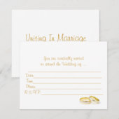 結婚式招待状と結婚のリングや輪-カスタム 招待状 (正面/裏面)