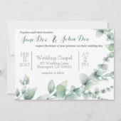 結婚式招待状と緑 招待状 (正面)