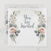 結婚式招待状と花縁どの花 招待状 (正面/裏面)