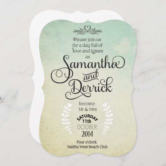 結婚式招待状と詩 招待状 (正面/裏面)