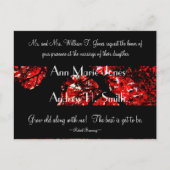 結婚式招待状と黒と赤い葉の木 インビテーションポストカード (正面)