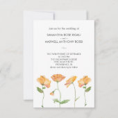 結婚式招待状とQRコードオレンジ色の花 招待状 (正面)