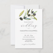 結婚式招待状とQRコードボタニカルオリーブ 招待状 (正面)