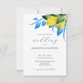 結婚式招待状とQRコードボタニカルレモン 招待状