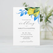 結婚式招待状とQRコードボタニカルレモン 招待状 (スタンド正面)