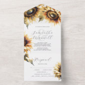 結婚式招待状とRSVPカードひまわり オールインワン招待状 (内側)