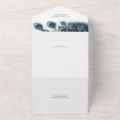 結婚式招待状とRSVPカードピーコック オールインワン招待状 (外側)