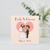 結婚式招待状のかわいいカップルの漫画 招待状 (スタンド正面)