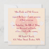 結婚式招待状のかわいいカップルの漫画 招待状 (裏面)