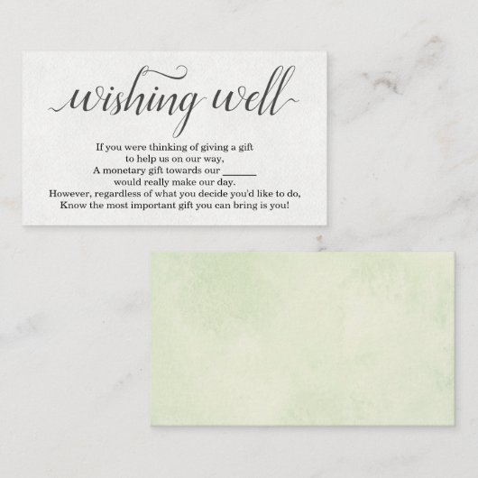 結婚式招待状のための水彩の願い井戸 エンクロージャーカード (正面/裏面)