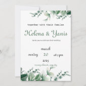 結婚式招待状のグリーンモダン発表 招待状 (正面)