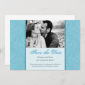 結婚式招待状のテンプレート セーブザデート (正面/裏面)