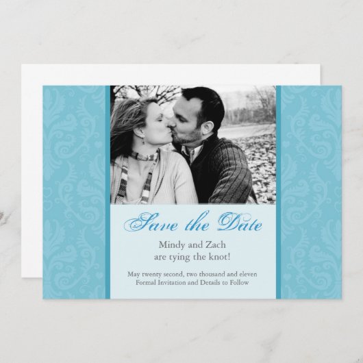 結婚式招待状のテンプレート セーブザデート (正面/裏面)