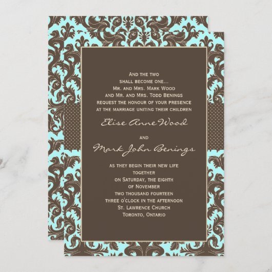 結婚式招待状のテンプレート 招待状 (正面/裏面)