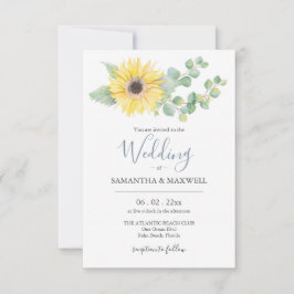 結婚式招待状のバジェット水彩フローラ 招待状