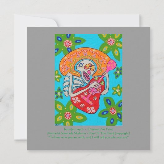 結婚式招待状のマリアッチは骨組にセレナーデを演奏します 招待状 (裏面)