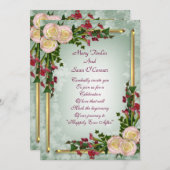 結婚式招待状のユリとバラ 招待状 (正面/裏面)