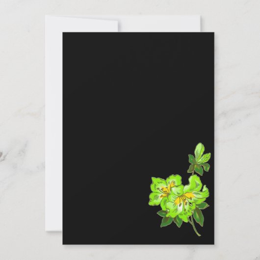 結婚式招待状のライムの蘭の結婚式の花 招待状 (裏面)