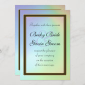 結婚式招待状の乳白色の虹 招待状 (正面/裏面)