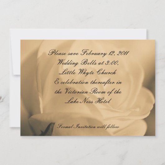 結婚式招待状の保存日付のテンプレートカード セーブザデート (裏面)