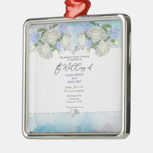 結婚式招待状の写真 メタルオーナメント (左)