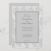 結婚式招待状の冬の雪片の結婚 招待状 (正面/裏面)