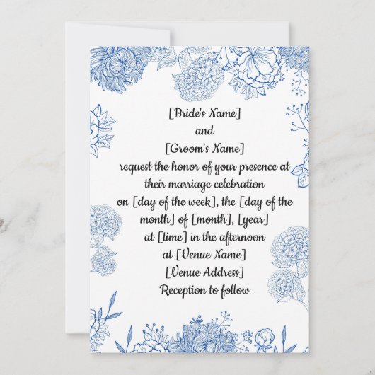 結婚式招待状の前後をカスタマイズ可能 招待状 (正面)