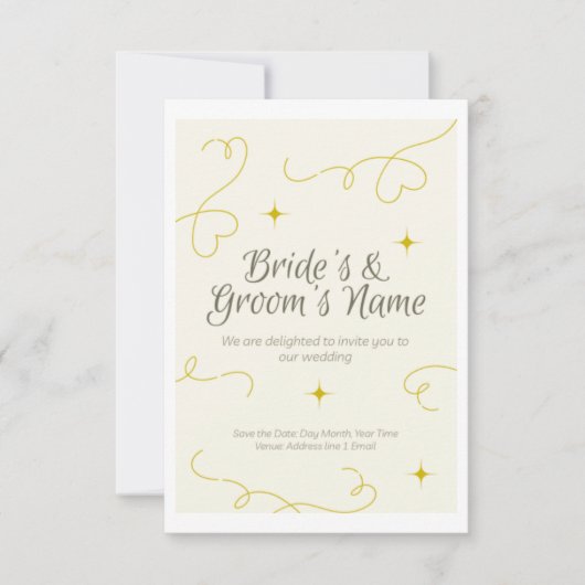 結婚式招待状の宇宙書が十分なf 招待状 (正面)