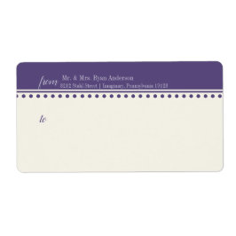 結婚式招待状の宛名ラベル、紫 ラベル
