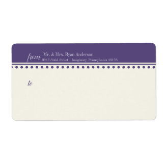 結婚式招待状の宛名ラベル、紫 ラベル