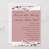 結婚式招待状の挨りだらけのローズピンクの桜 招待状 (裏面)