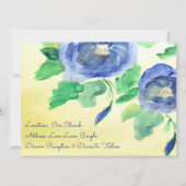結婚式招待状の水彩ブルーバラ 招待状 (裏面)