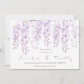 結婚式招待状の水色の開花 招待状 (正面)