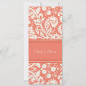 結婚式招待状の珊瑚のクリーム色のダマスク織 招待状 (正面)