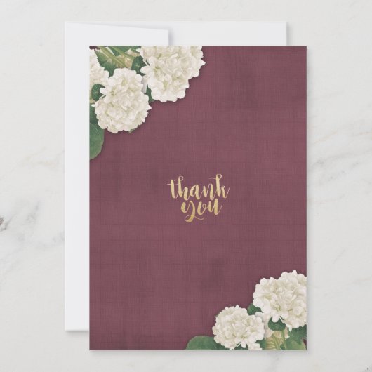 結婚式招待状の白いアジサイのひもライト 招待状 (裏面)