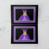 結婚式招待状の紫色のガウンがある義理の姉妹 招待状 (内部)